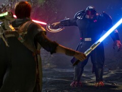 Uma imagem do jogo Star Wars Jedi: Fallen Order mostrando Cal Kestis e um inimigo. (Fonte da imagem: Steam)