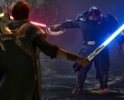 Uma imagem do jogo Star Wars Jedi: Fallen Order mostrando Cal Kestis e um inimigo. (Fonte da imagem: Steam)