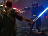 Uma imagem do jogo Star Wars Jedi: Fallen Order mostrando Cal Kestis e um inimigo. (Fonte da imagem: Steam)