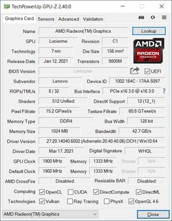 GPU-Z Radeon RX Vega 8