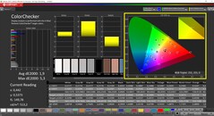 CalMAN ColorChecker (Perfil: Nativo, espaço de cor alvo P3)