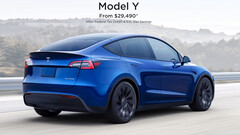 O Model Y é anunciado como um carro abaixo de US$ 30.000 agora (imagem: Tesla)