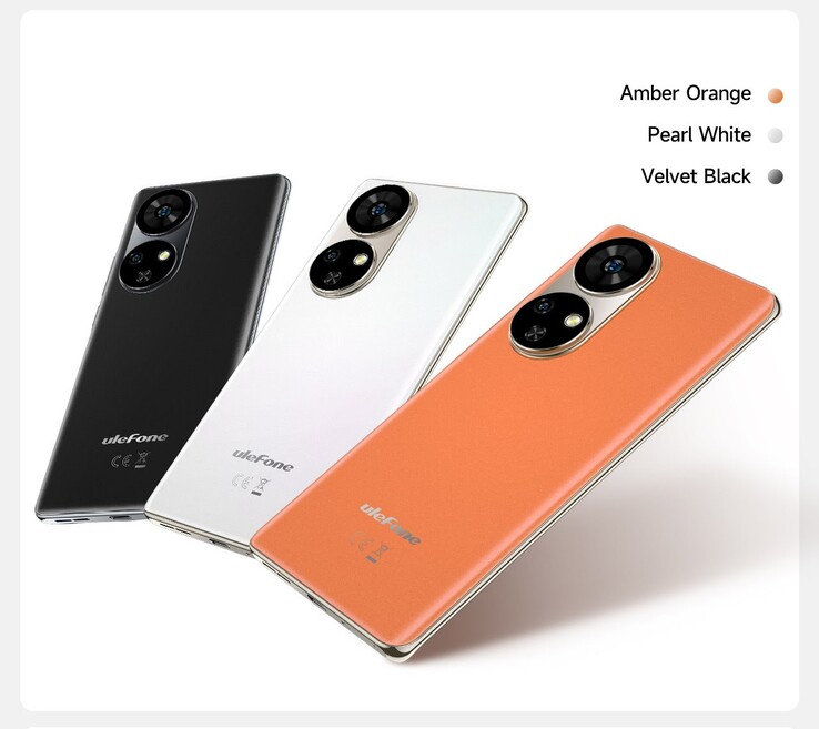 O Note 17 Pro vem nas cores preto, branco ou laranja. (Fonte: Ulefone)
