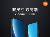 O Xiaomi 12 Pro e Xiaomi 12, da esquerda para a direita. (Fonte da imagem: Weibo)