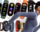 A Xiaomi Mi Band 7 (superior) oferece algumas atualizações importantes sobre a Mi Band 6 (inferior). (Fonte da imagem: Xiaomi - editado)