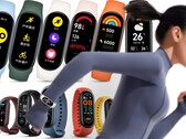 A Xiaomi Mi Band 7 (superior) oferece algumas atualizações importantes sobre a Mi Band 6 (inferior). (Fonte da imagem: Xiaomi - editado)