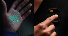 O Ai Pin da Humane lança informações em superfícies com um visor de tinta a laser. (Fonte da imagem: Humane)
