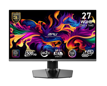 ...e o MSI MPG 272QR QD-OLED X50 com resolução de 2K (mas uma taxa de atualização maior de 500Hz). (Fonte da imagem: MSI)