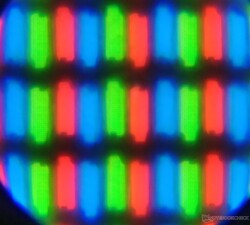 Grade de pixels (ampliação de 250X)