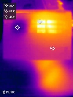 Teste de estresse de temperatura superficial (lado inferior)