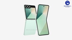 Renderização não oficial do futuro Galaxy Z Flip7. (Fonte da imagem: OnLeaks e SammyGuru)