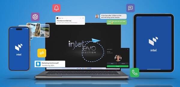 O aplicativo Intel Unison permitiu que os proprietários conectassem seus telefones e tablets a um PC com Windows. (Fonte da imagem: Intel)