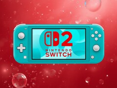 Switch Lite na foto com o logotipo do Nintendo Switch 2 (Fonte da imagem: Nintendo of America com edições)