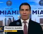 O prefeito de Miami, Francis Suarez, quebrou a notícia da produção de bitcoin ao vivo na CoinDesk TV. (Fonte da imagem: CoinDesk)