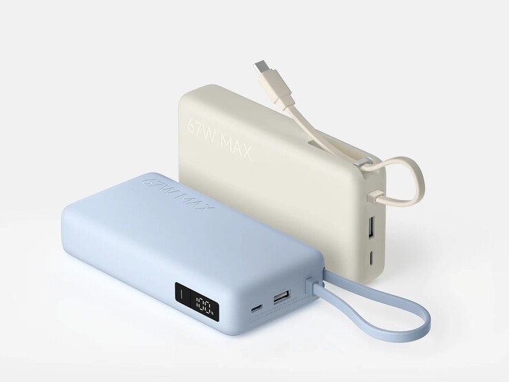 O Xiaomi 67W Power Bank 20000 (cabo integrado). (Fonte da imagem: Xiaomi)