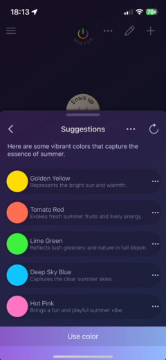 O recurso Colors by Description do iConnectHue 5.6. (Fonte da imagem: iConnectHue)