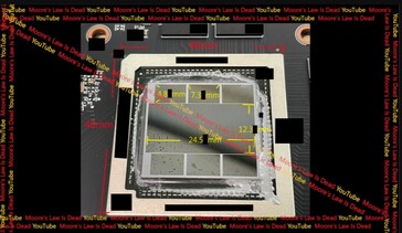 Uma GPU Navi 31 dentro de um pacote Navi 32 de 40x40 mm. (Fonte: MLID)