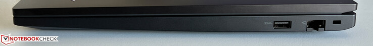 Lado direito: USB-A 3.2 Gen.1 (5 Gbps), Gigabit-Ethernet, slot de segurança Kensington Nano