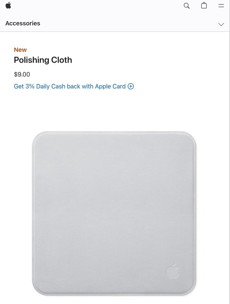 O novo pano de limpeza da Apple disponível na Apple Store