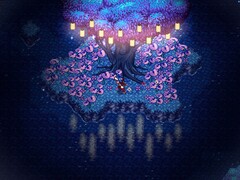 Uma imagem mostrando um ambiente no CrossCode.