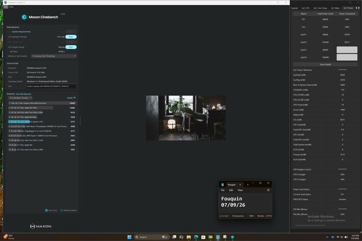 Pontuação do Nvidia RTX Spark no Cinebench 2026