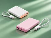 O Oppo 33 W Pocket Charge está disponível nas cores rosa claro e cáqui.