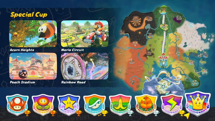 O oitavo copo em Mario Kart Worlds. (Fonte da imagem: Nintendo)