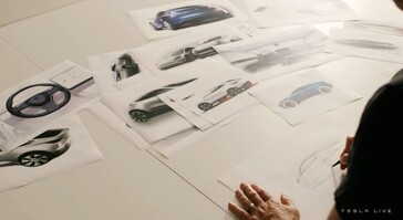 Esboços de design da Tesla