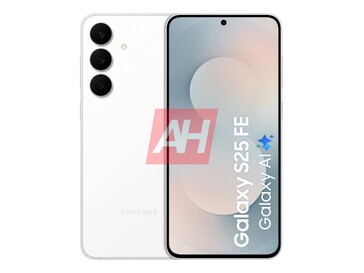 Galaxy Vista frontal e traseira da variante branca do S25 FE. (Fonte da imagem: Android Headlines)
