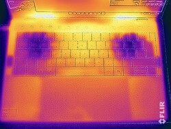 O senhor pode ver o tamanho do touchpad na imagem de infravermelho.