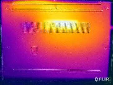 Temperaturas da superfície durante o teste de estresse (parte inferior)