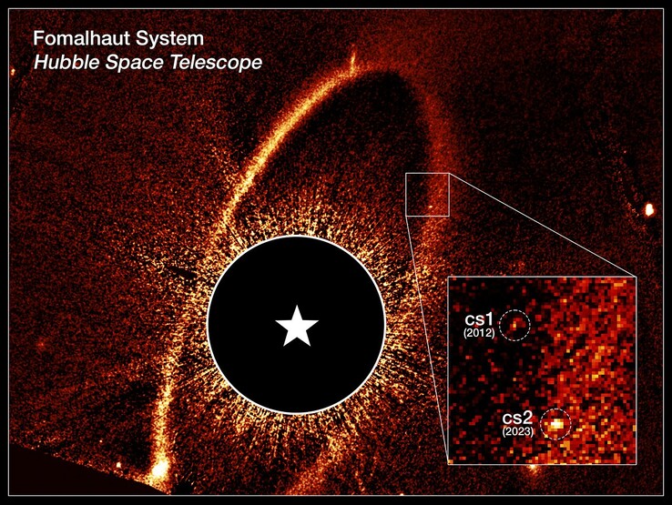 Uma imagem anotada de cs1 e cs2 (Fonte da imagem: NASA, ESA, UC Berkeley e STScI)