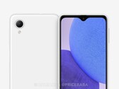 O Galaxy A23e troca as quatro câmeras voltadas para trás do Galaxy A23 por um único sensor voltado para trás. (Fonte de imagem: @OnLeaks &amp; Pricebaba)