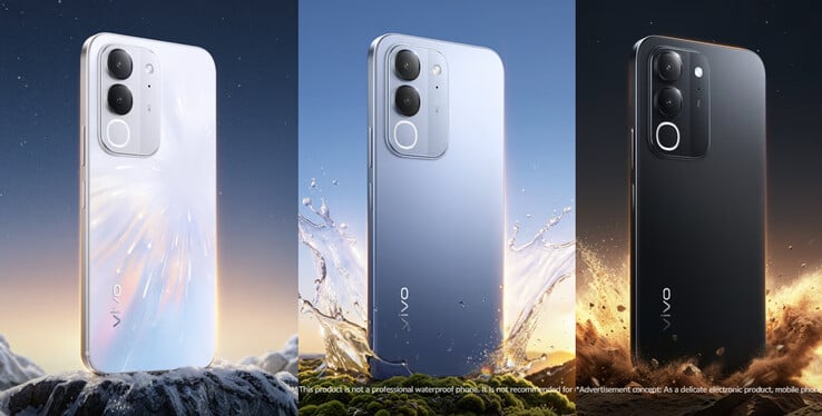 O Vivo Y600i nas cores Baby’s Breath, Clear Blue e Polar Night