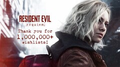 Resident Evil Requiem está comemorando 1 milhão de listas de desejos em várias plataformas. Mensagem de agradecimento na foto (fonte da imagem: conta X de Resident Evil)