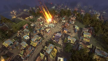 Uma imagem que mostra um desastre natural em *Surviving the Aftermath*.