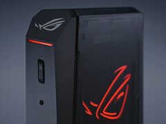 A Asus projetou o ROG NUC 2025 para ser usado verticalmente, assim como seu antecessor. (Fonte da imagem: Asus)