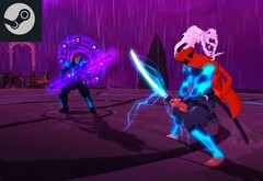 O jogo de corrida de chefes em ritmo acelerado Furi está disponível por um preço muito baixo no Steam. Captura de tela editada do jogo. (Fonte da imagem: Steam)