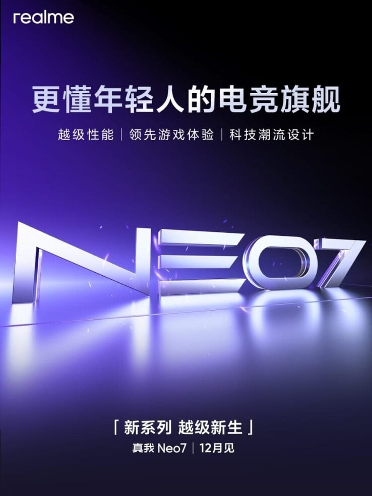Pôster oficial do Realme Neo 7 (Fonte da imagem: Weibo)