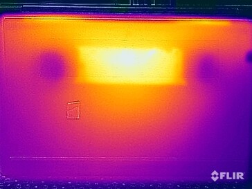 Temperaturas da superfície durante o teste de estresse (fundo)