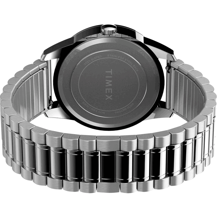 O Timex Main Street Round TWG027900JQ vem com uma pulseira de aço inoxidável