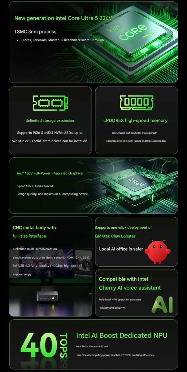 Principais destaques do mini PC K17 (tradução automática)