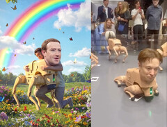 Mark Zuckerberg e Elon Musk reimaginados como cães robóticos por Beeple (fonte da imagem: @beeple_crap no IG, editado)