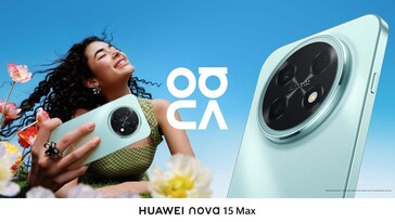 O Huawei Nova 15 Max na cor azul