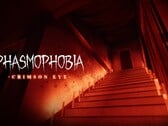 Um banner que apresenta a atualização Crimson Eye de Phasmophobia