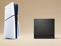 A Steam Machine poderia oferecer um desempenho próximo ao do PS5. Na foto: os dois sistemas. (Fonte da imagem: Sony e Valve - editado)