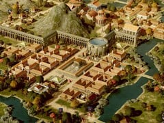 Uma imagem mostrando vários edifícios em Citadelum.
