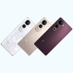 O smartphone Vivo Y400 Pro vem nas cores branco freestyle, dourado fest e roxo nebulosa (Fonte da imagem: Vivo)