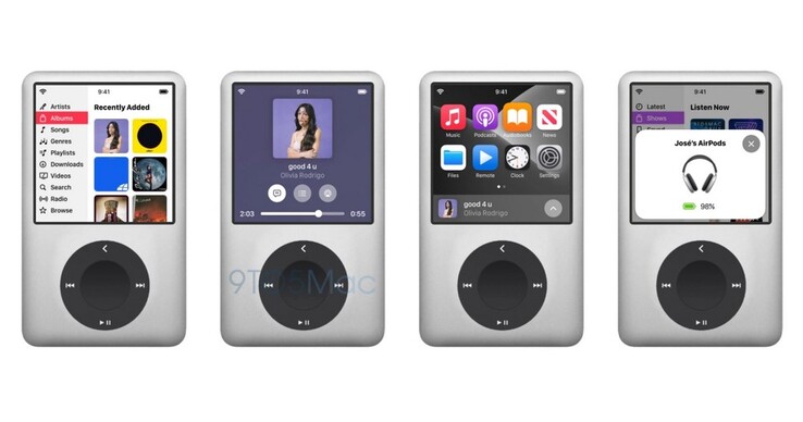 Um conceito recente de renderização de uma proposta de iPod Max Hi-Fi. (Imagem: 9to5Mac)