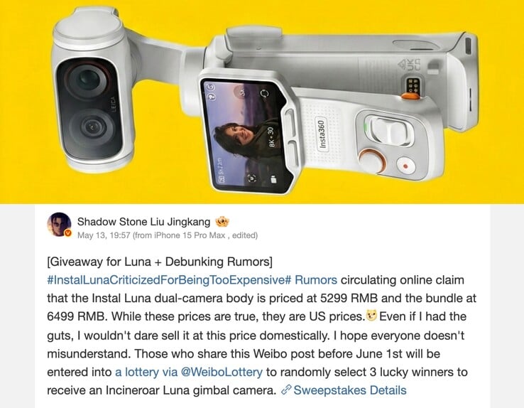 O CEO da Insta360 não forneceu mais detalhes ou justificativas para esse preço internacional elevado.